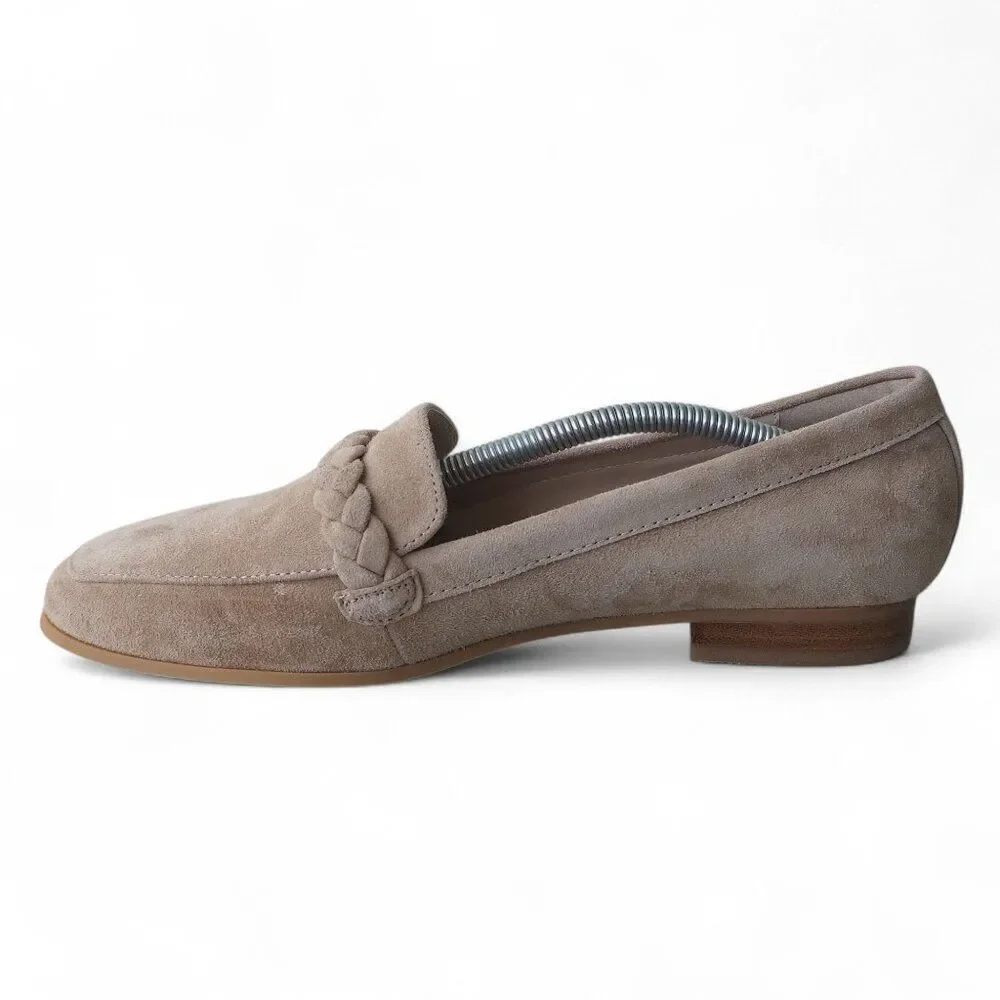 Joie Braided Suede Slip-on Loafers Beige‎ Women's 8M